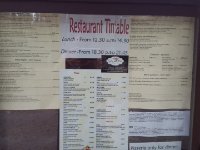 Speisekarte Restaurant Camping-Platz